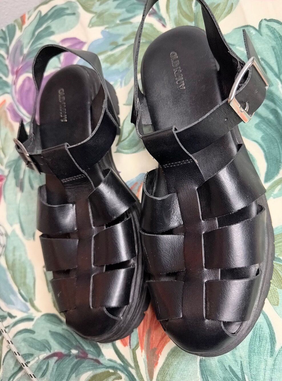 Black Old Navy Caged Platform Sandals